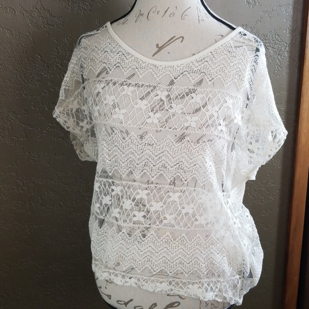 Cream lace top